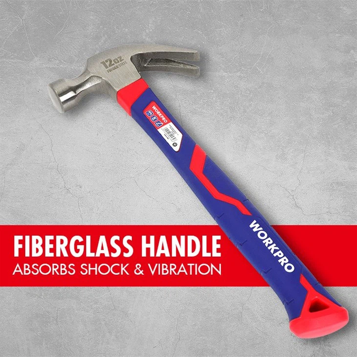 12OZ CURVED FIBERGLASS CLAW HAMMER