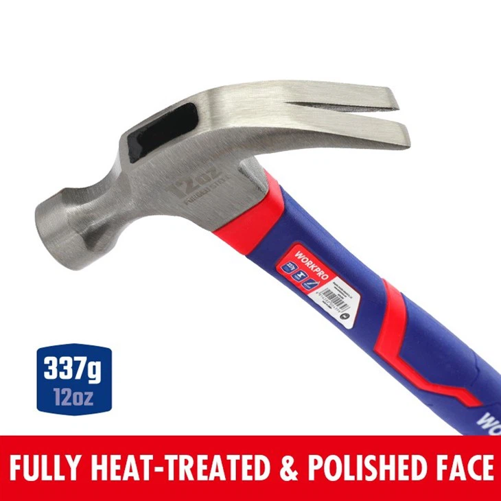 12OZ CURVED FIBERGLASS CLAW HAMMER